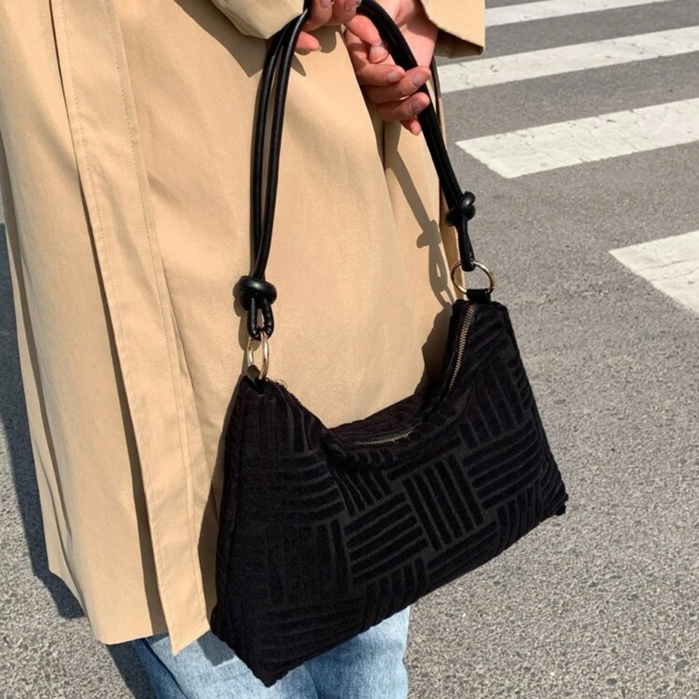Textured Satchel Hobo Purse